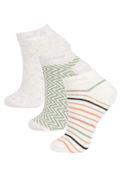 Kadın 3lü Pamuklu Patik Çorap